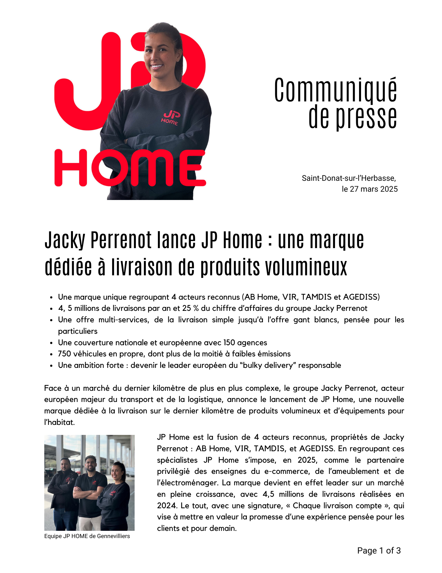 Aperçu du communiqué de presse