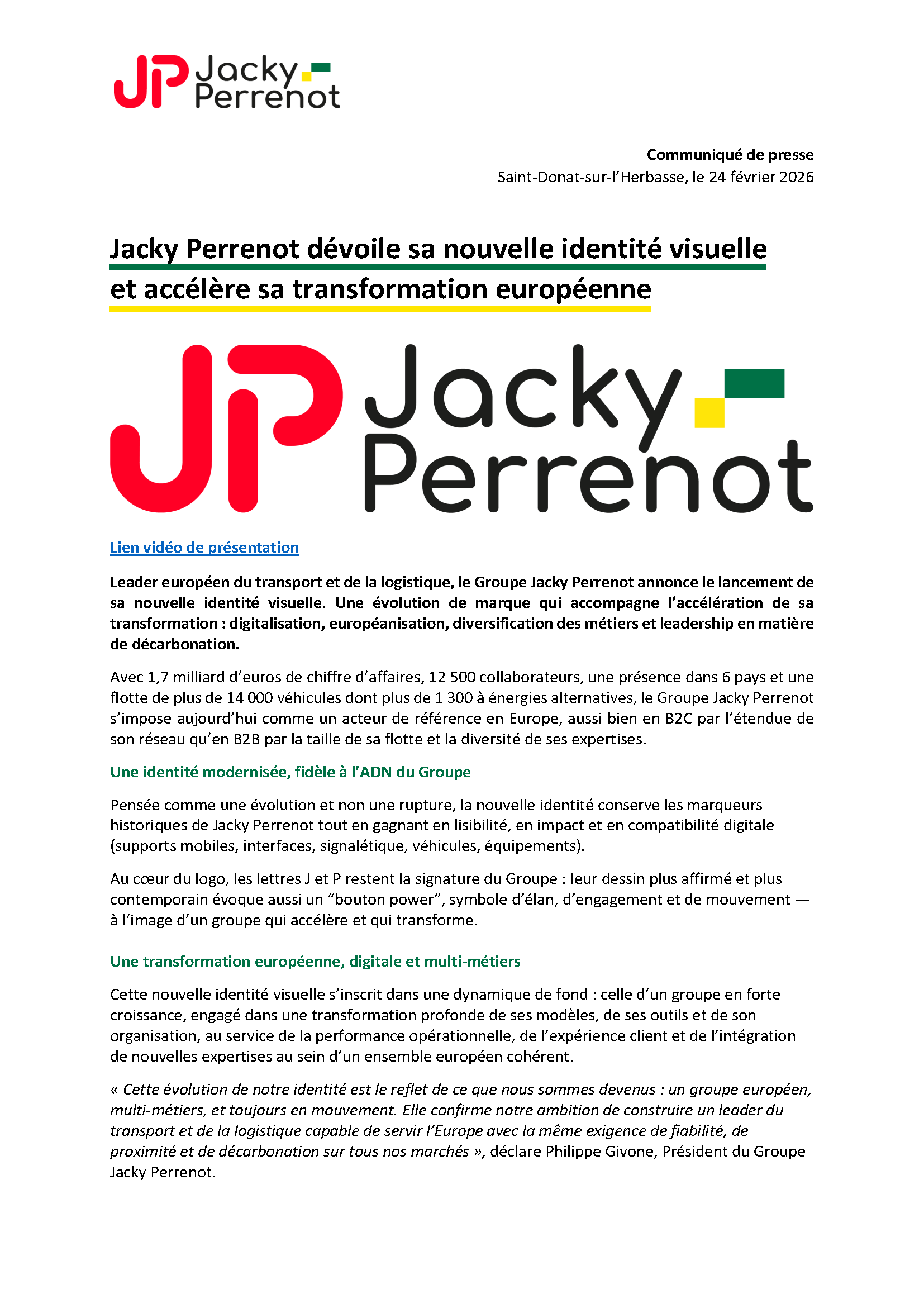 Aperçu du communiqué de presse